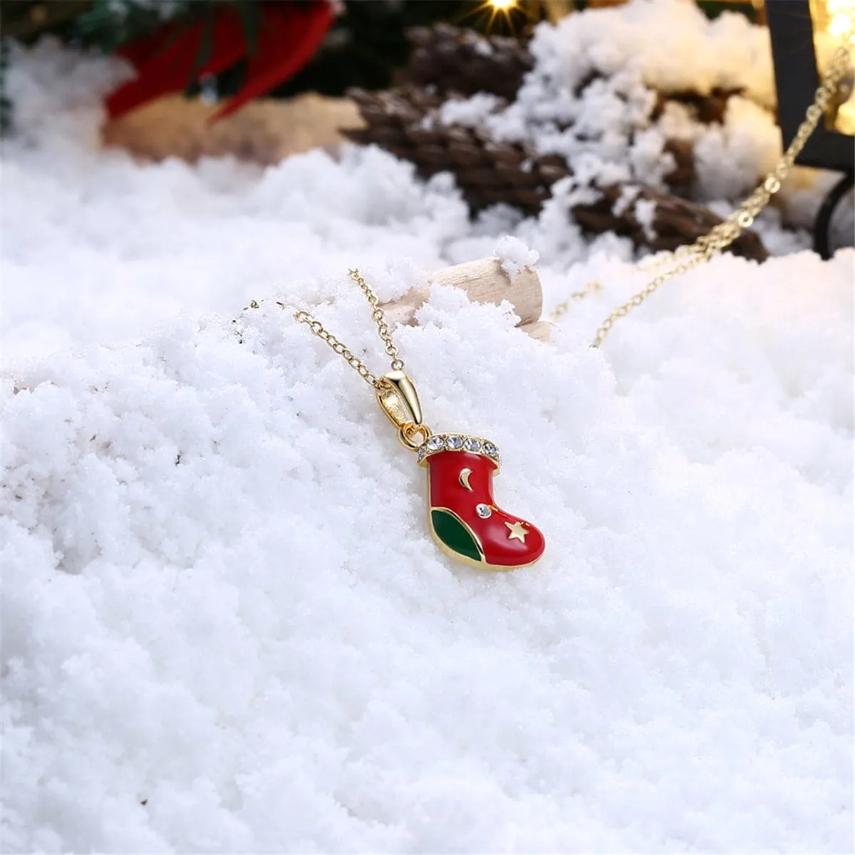 Cubic Zirconia & 18K Gold-Plated Boot Pendant Necklace
