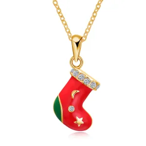Cubic Zirconia & 18K Gold-Plated Boot Pendant Necklace