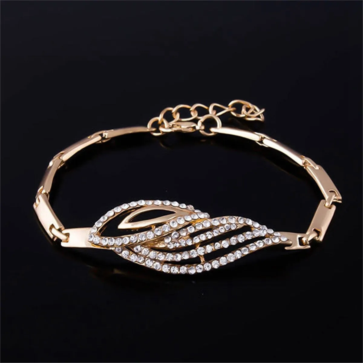 Cubic Zirconia & 18K Gold-Plated Bypass Wing Necklace Set