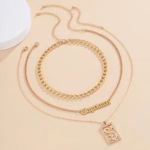 Cubic Zirconia & 18K Gold-Plated 'Capricorn' Pendant Necklace Set