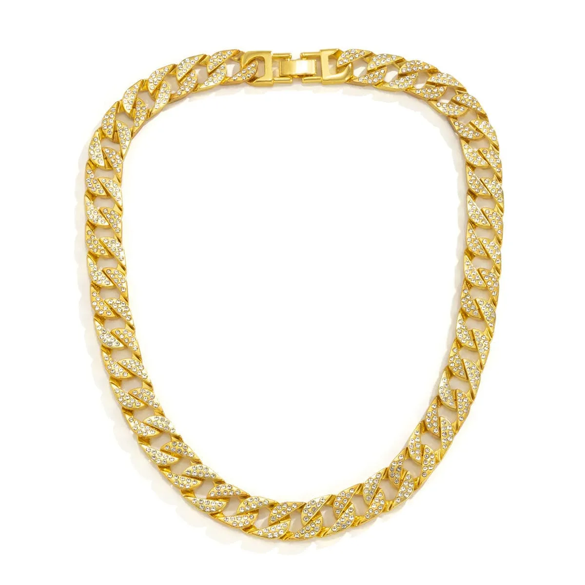 Cubic Zirconia & 18K Gold-Plated Curb Chain Necklace