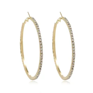 Cubic Zirconia & 18K Gold-Plated Hoop Earrings