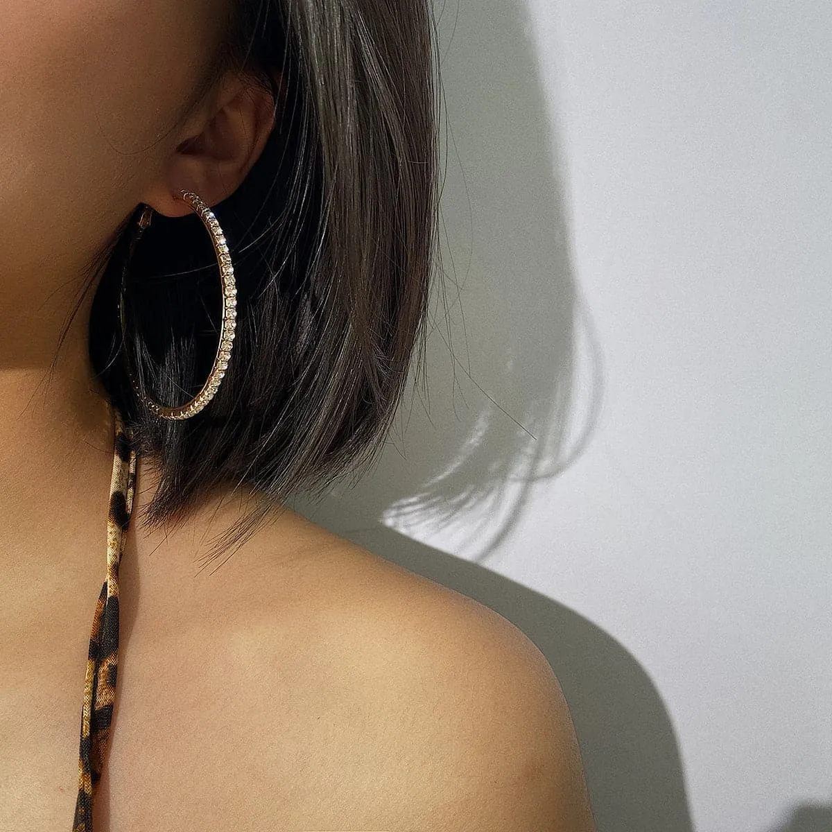 Cubic Zirconia & 18K Gold-Plated Hoop Earrings