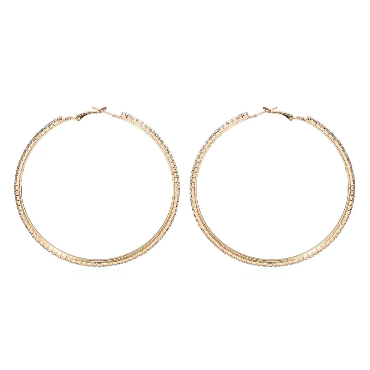 Cubic Zirconia & 18K Gold-Plated Hoop Earrings