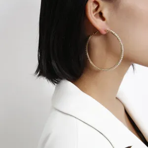 Cubic Zirconia & 18K Gold-Plated Hoop Earrings