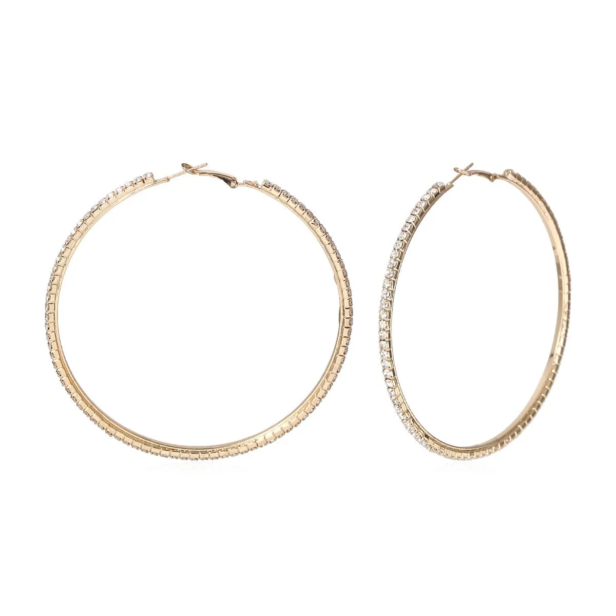 Cubic Zirconia & 18K Gold-Plated Hoop Earrings