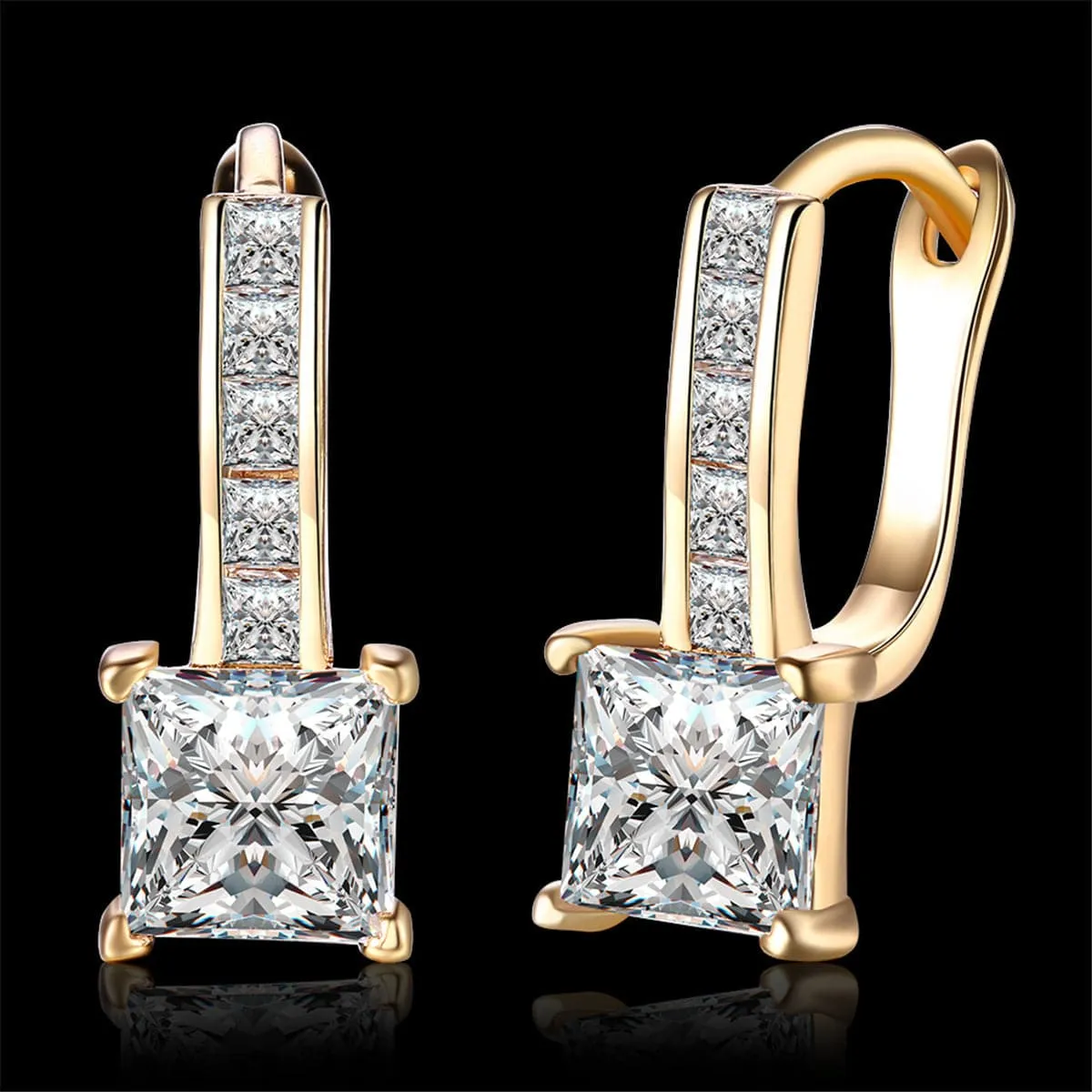 Cubic Zirconia & 18K Gold-Plated Huggie Earrings