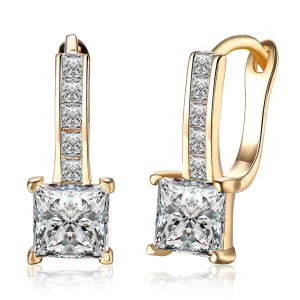 Cubic Zirconia & 18K Gold-Plated Huggie Earrings