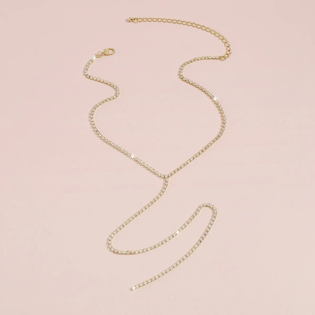 Cubic Zirconia & 18K Gold-Plated Lariat Necklace