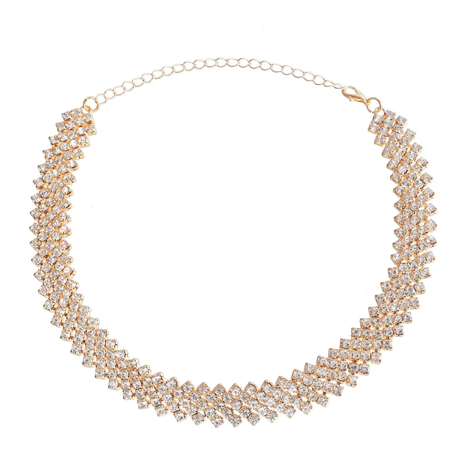 Cubic Zirconia & 18K Gold-Plated Pavé Choker Necklace