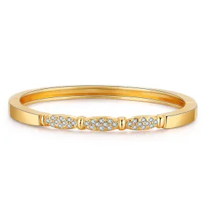 Cubic Zirconia & 18K Gold-Plated Pear Bangle