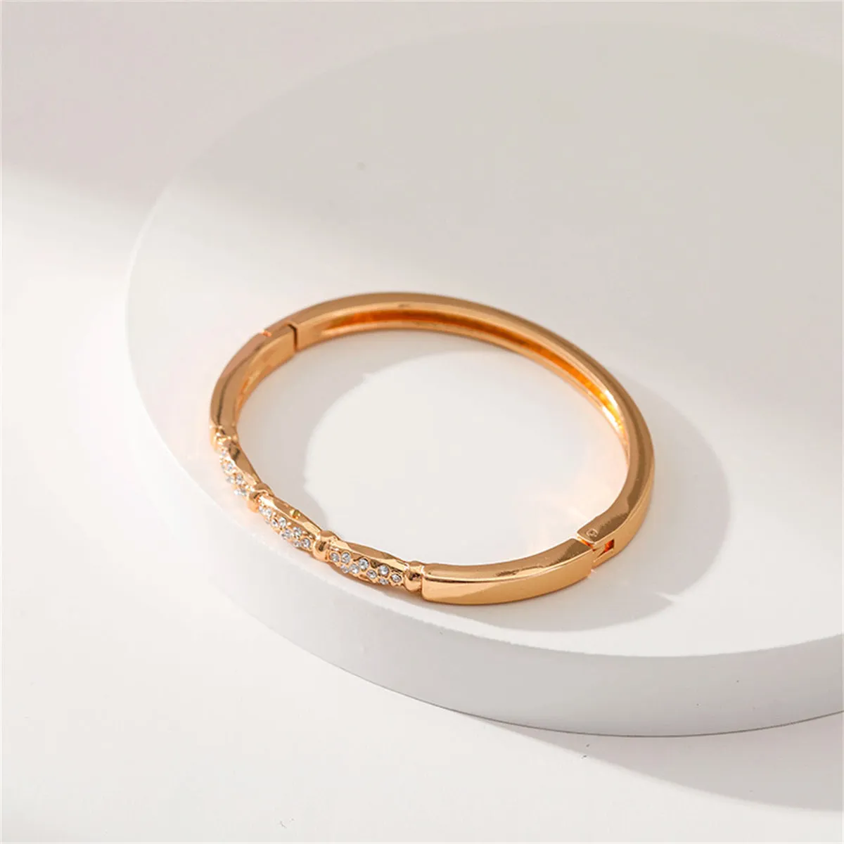 Cubic Zirconia & 18K Gold-Plated Pear Bangle