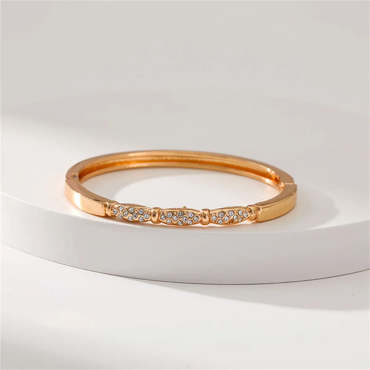 Cubic Zirconia & 18K Gold-Plated Pear Bangle