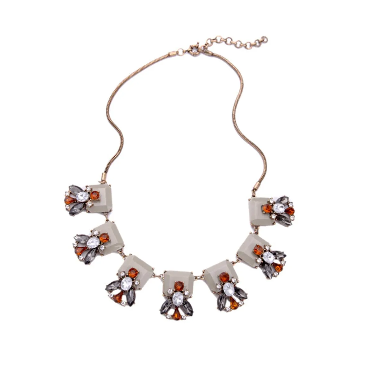 Cubic Zirconia & 18K Gold-Plated Statement Necklace