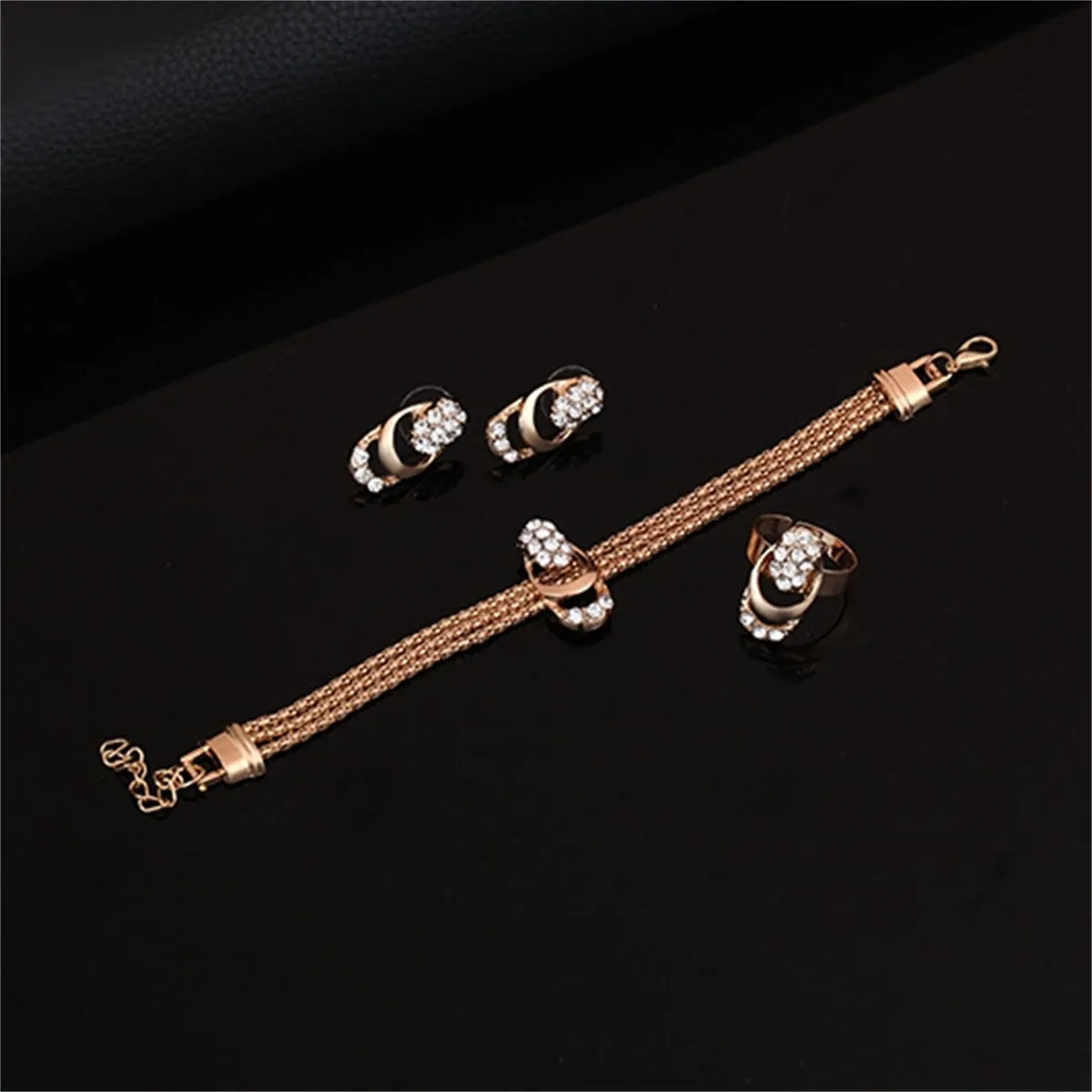 Cubic Zirconia & 18K Gold-Plated Tassel Pendant Necklace Set
