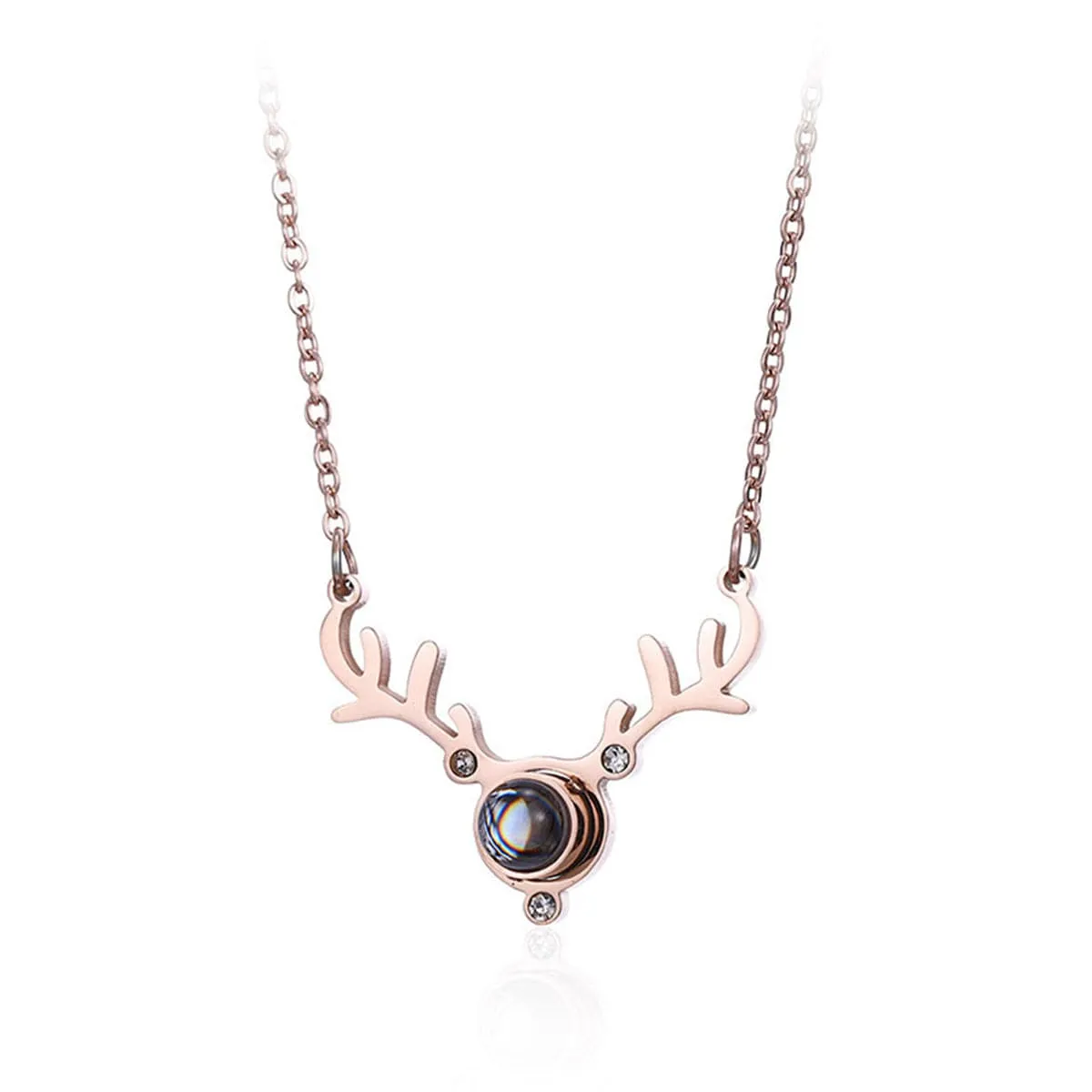Cubic Zirconia & Crystal Antler Pendant Necklace
