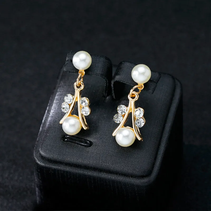 Cubic Zirconia & Pearl 18K Gold-Plated Botany Necklace & Earrings Set