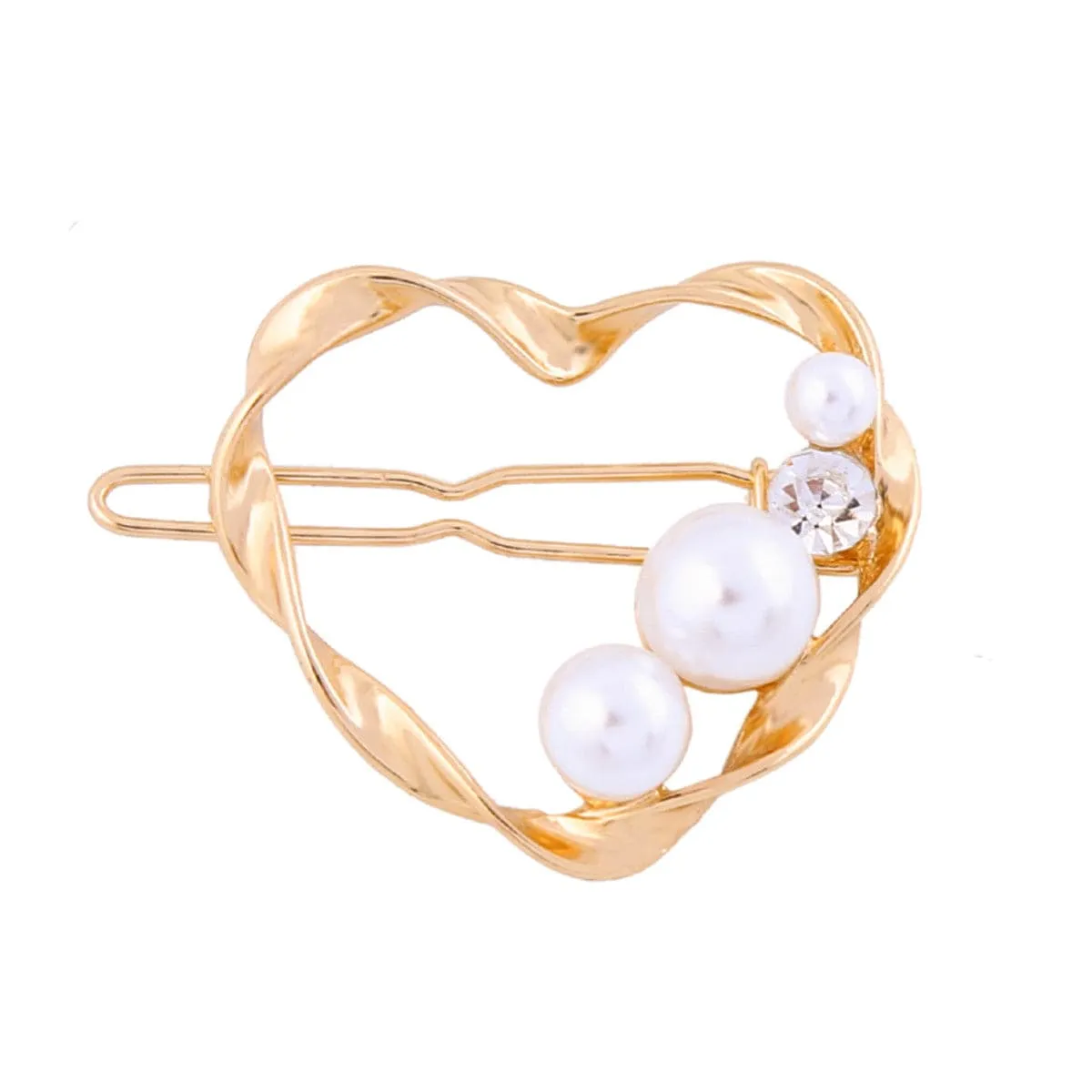 Cubic Zirconia & Pearl 18K Gold-Plated Four-Piece Hair Clip Set