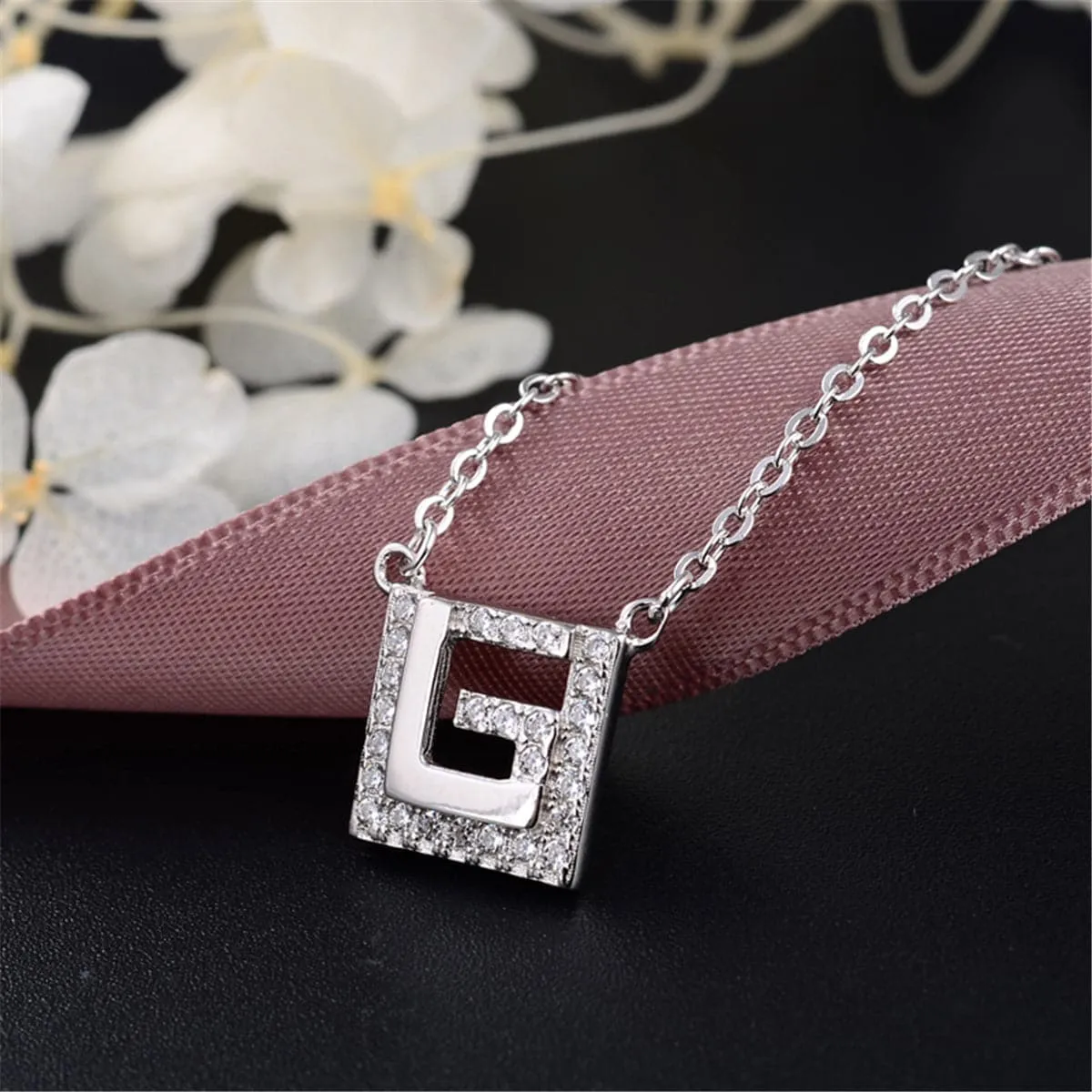 Cubic Zirconia & Sterling Silver Maze Pendant Necklace