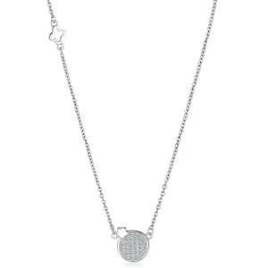 Cubic Zirconia & Sterling Silver Plate Pendant Necklace