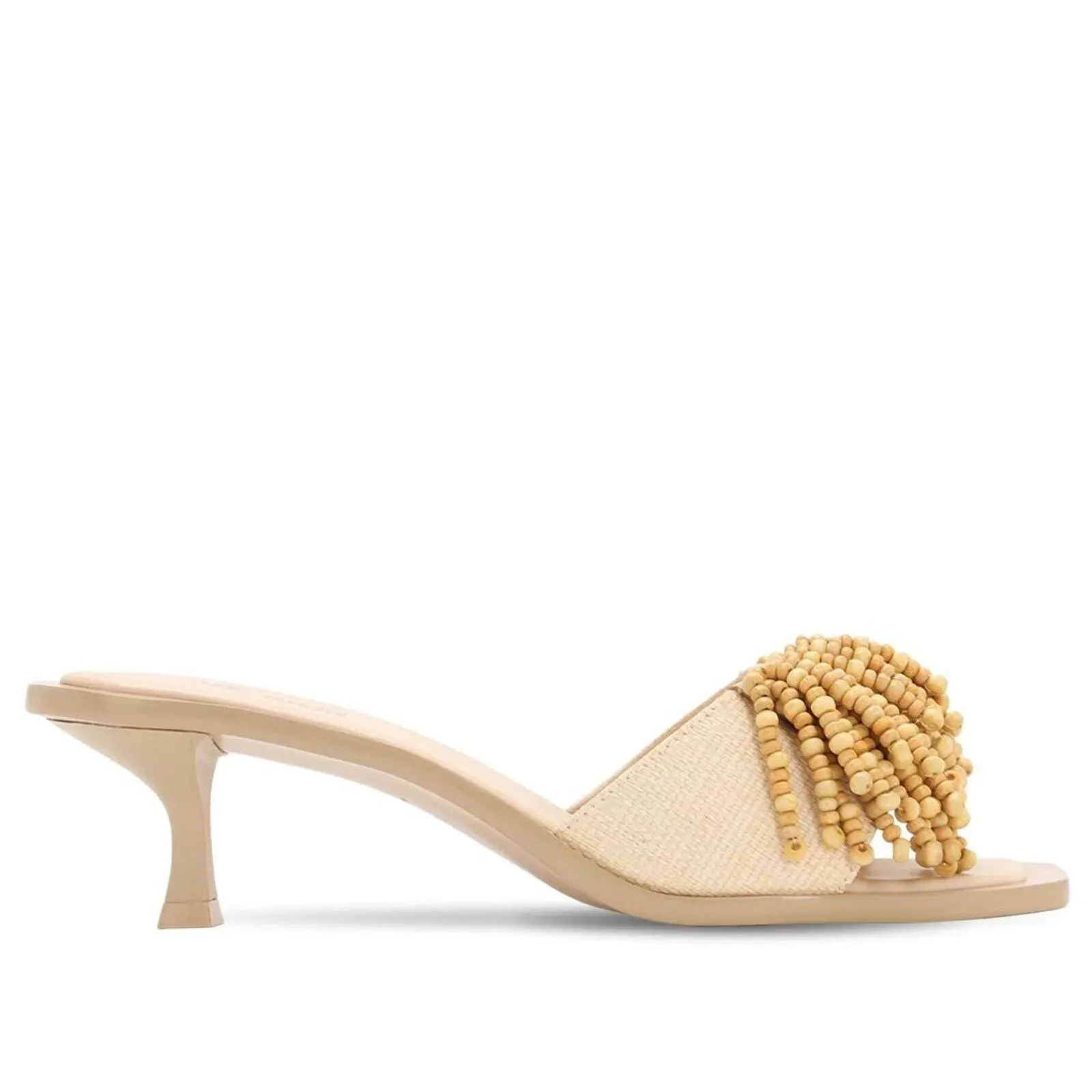 Cult Gaia Women's Raffia Beaded Fringe Uma Heels