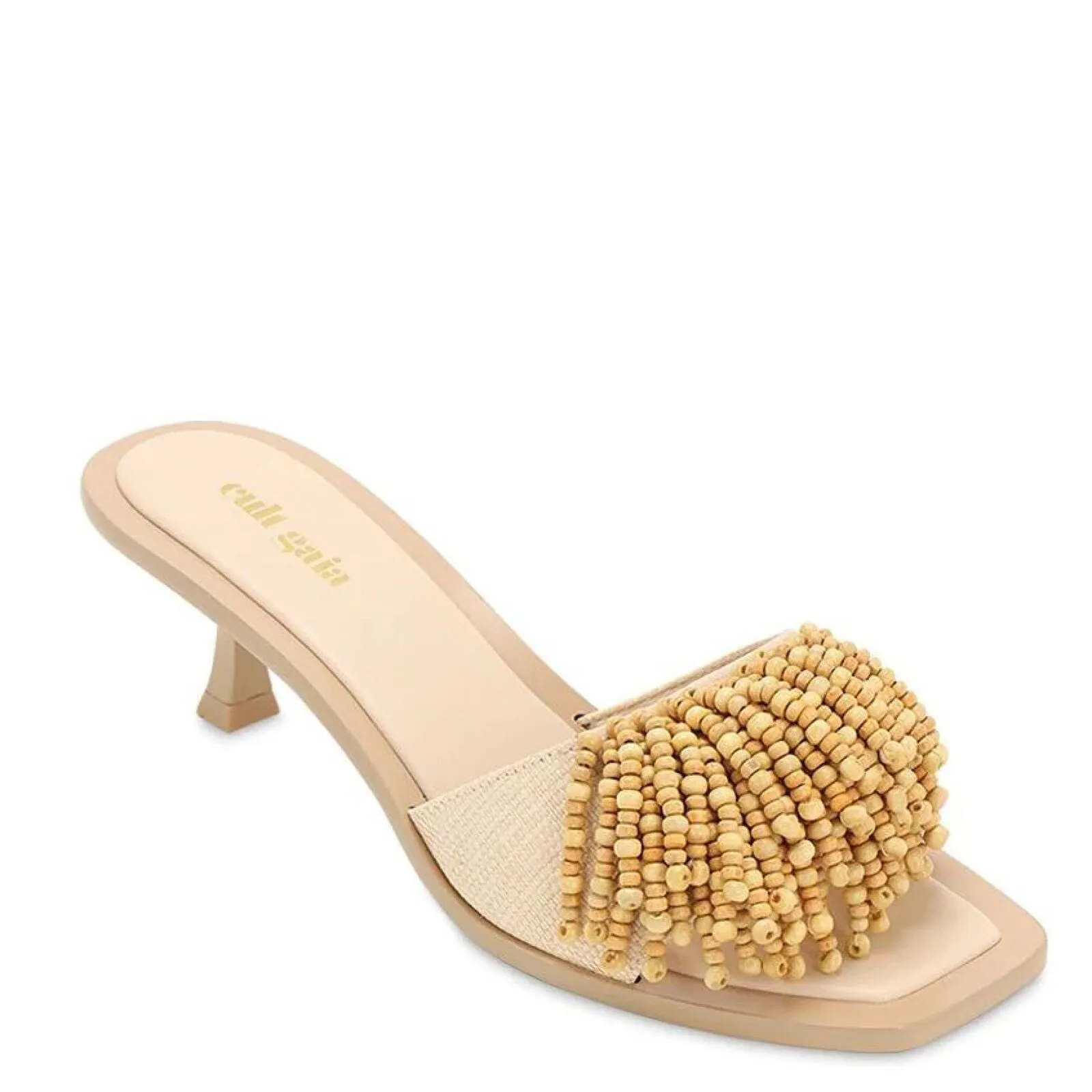 Cult Gaia Women's Raffia Beaded Fringe Uma Heels