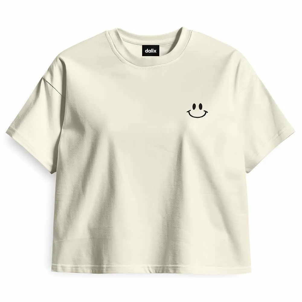 Dalix Smile Face Boxy Tee