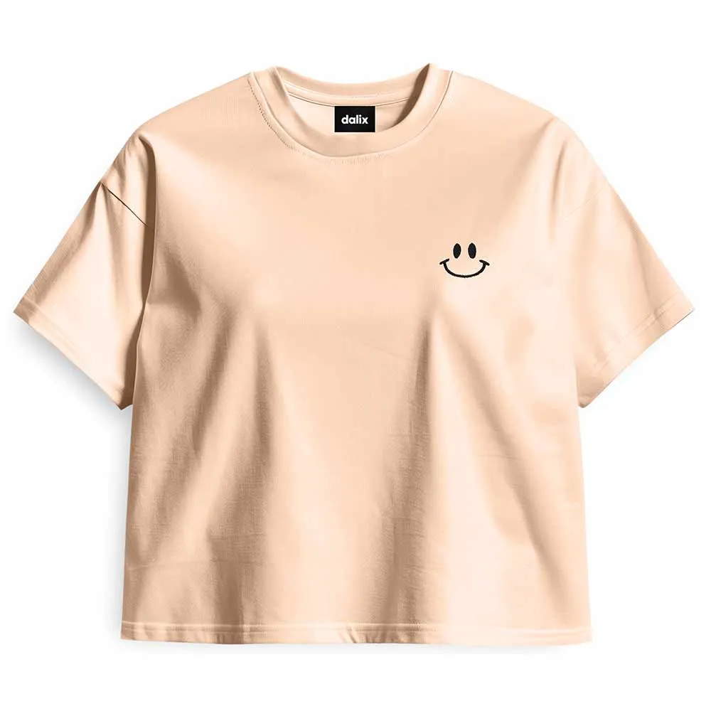 Dalix Smile Face Boxy Tee