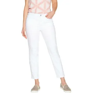 Denim & Co. Plus Petite Studio Distressed Classic Denim Ankle Jeans
