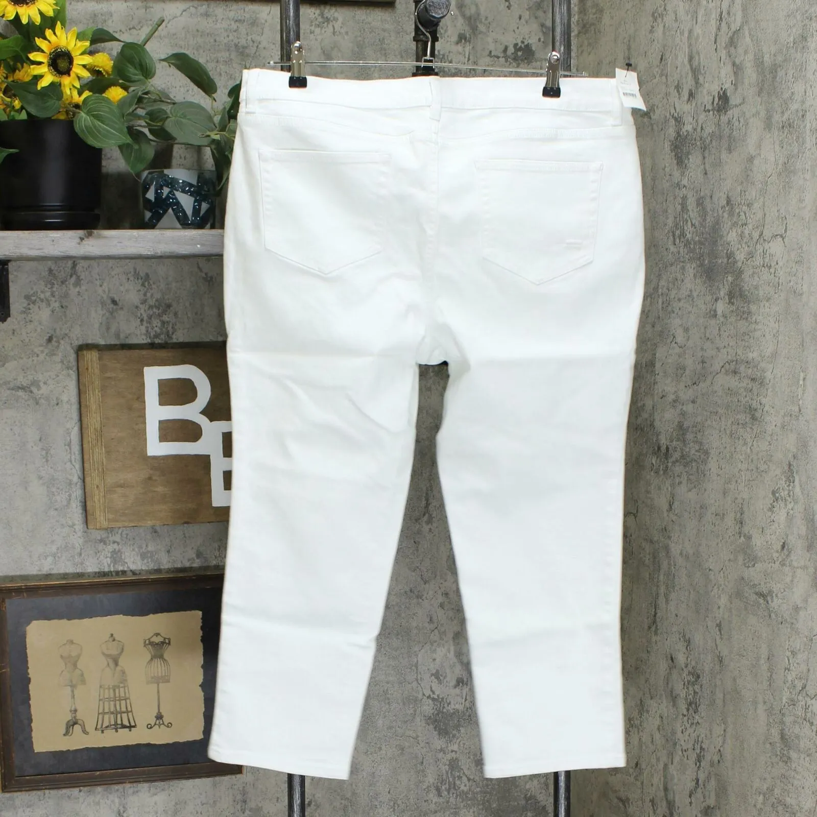 Denim & Co. Plus Petite Studio Distressed Classic Denim Ankle Jeans