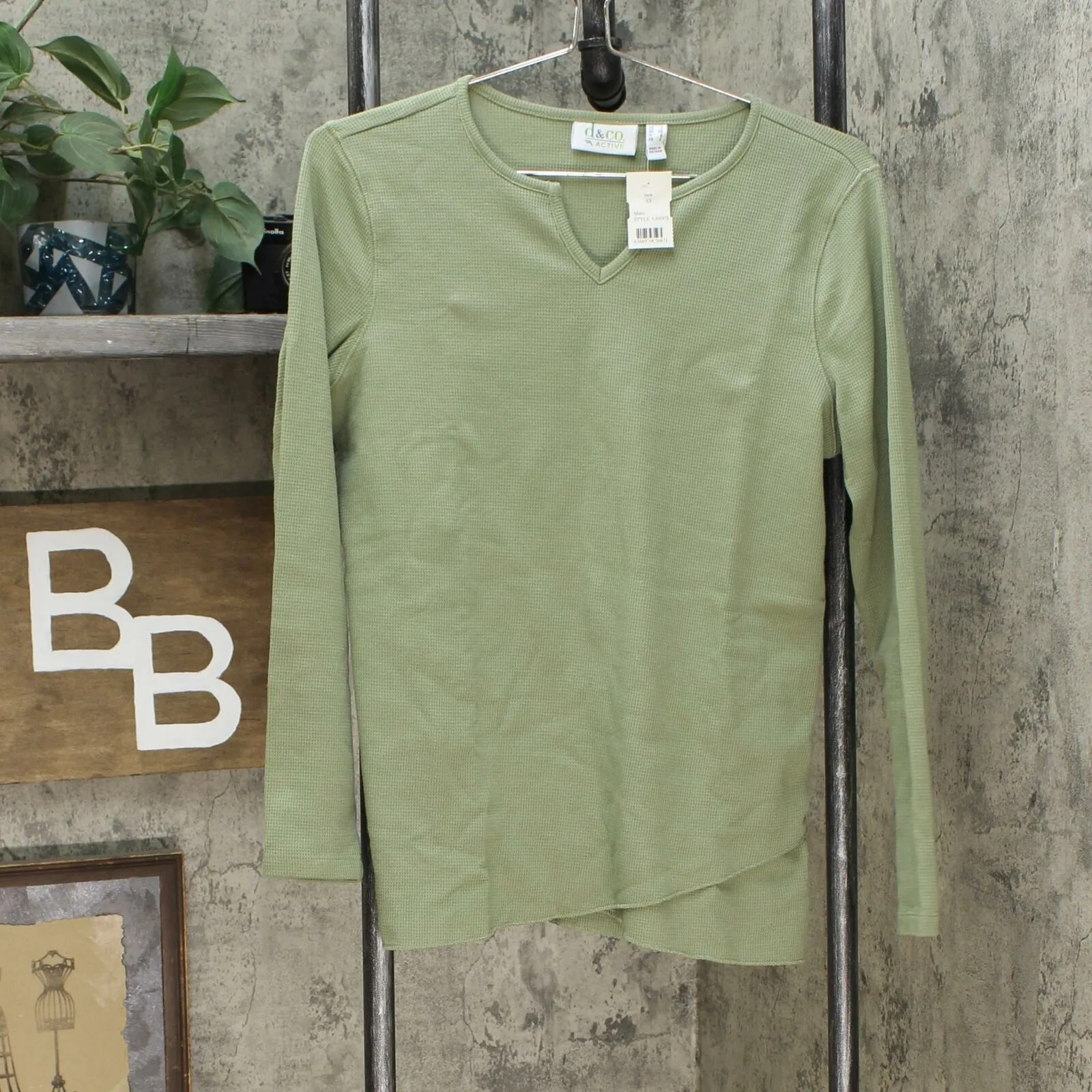 Denim & Co. Women's Active Waffle Knit Long-Sleeve Top