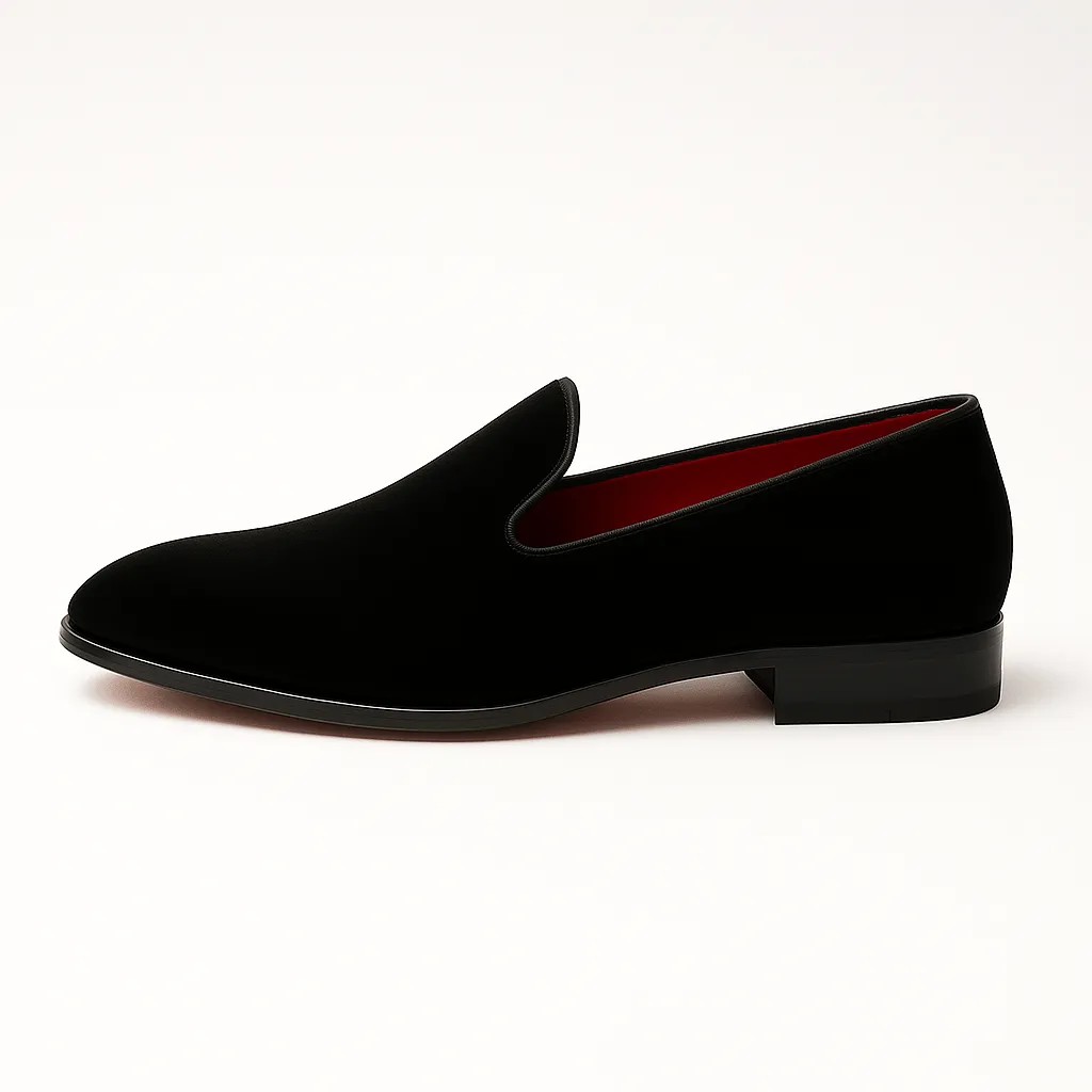 Domoir | Velvet Square Toe Slip-On Loafers