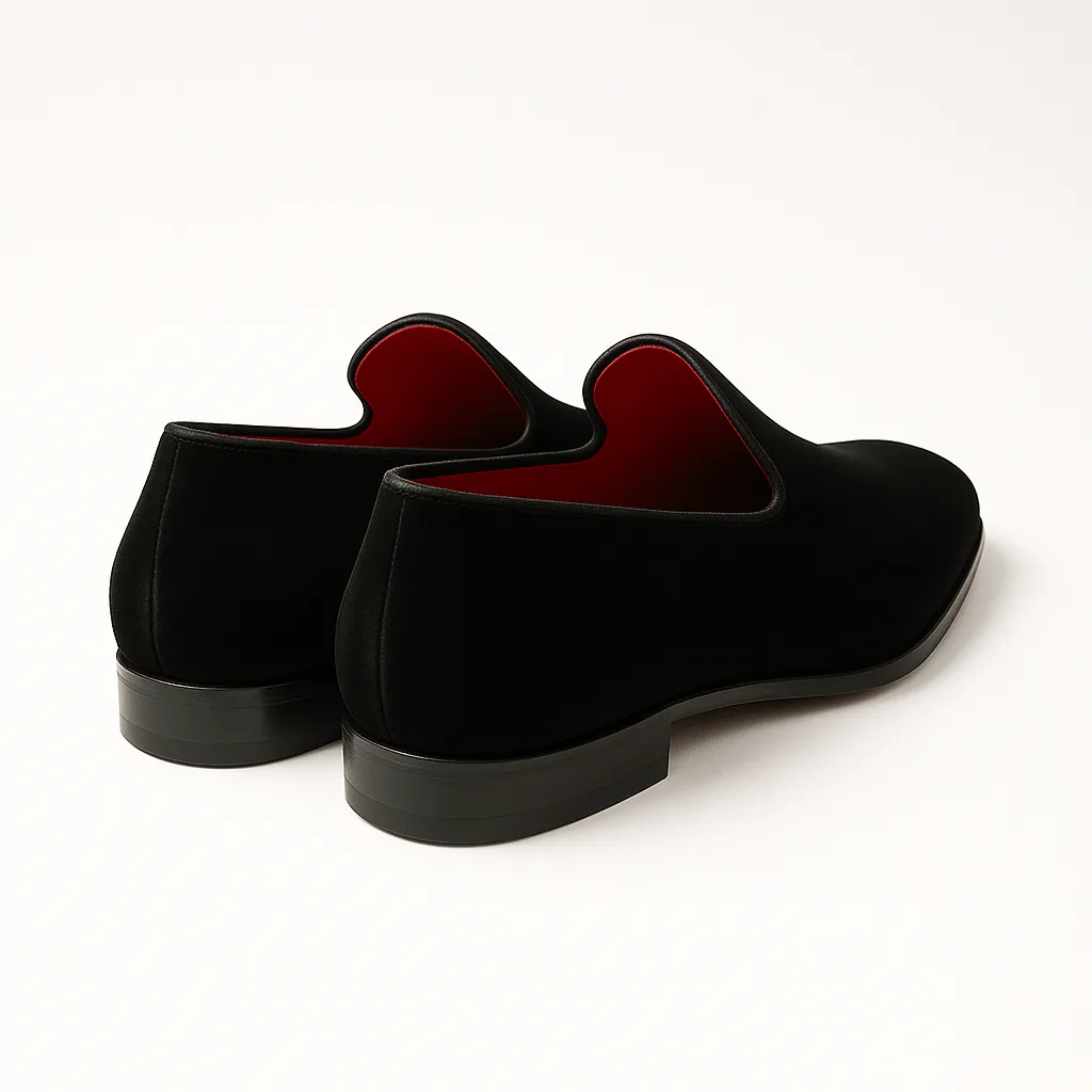 Domoir | Velvet Square Toe Slip-On Loafers