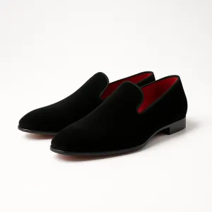 Domoir | Velvet Square Toe Slip-On Loafers