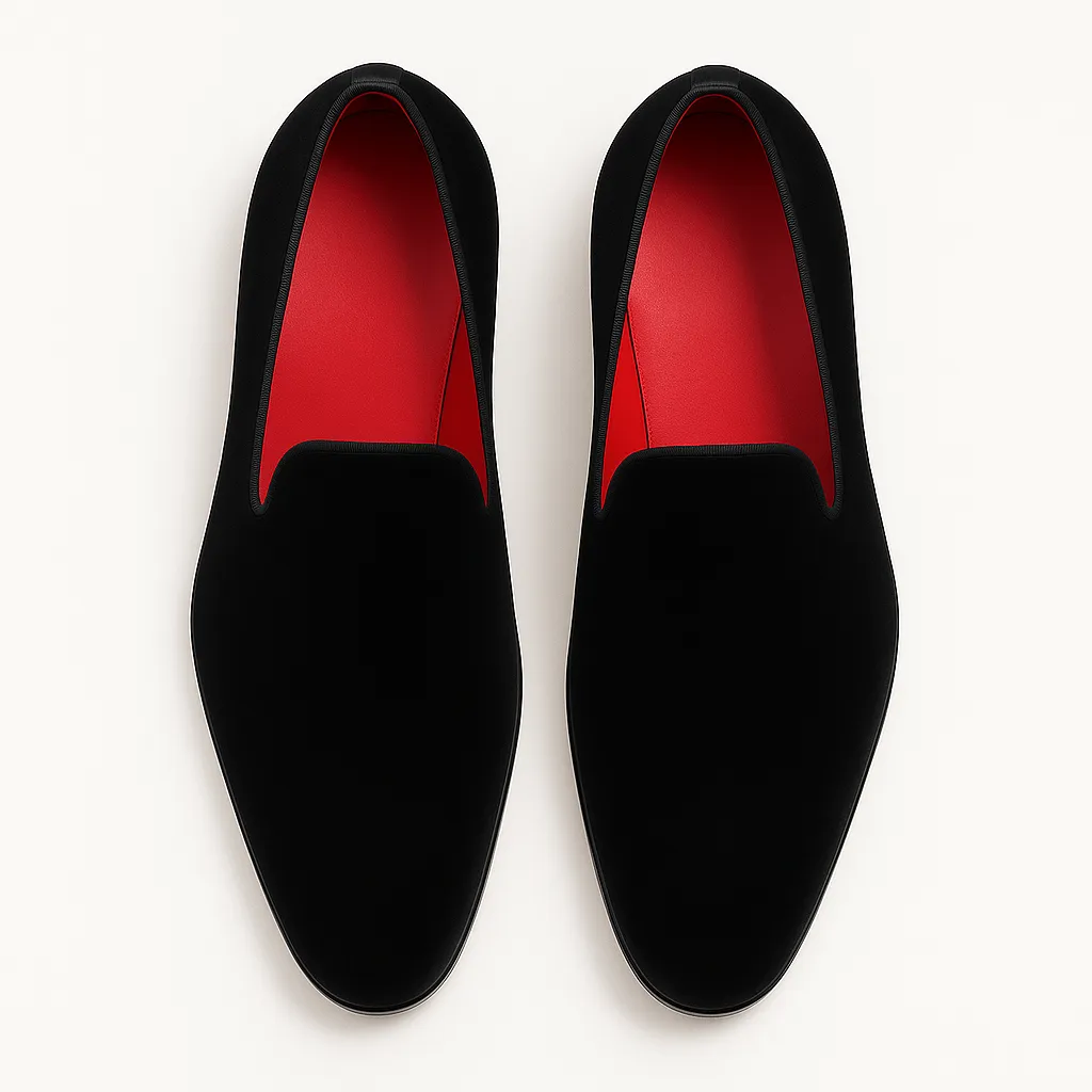 Domoir | Velvet Square Toe Slip-On Loafers