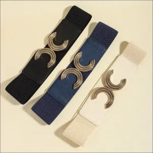 Double C Buckle Elastic Belt