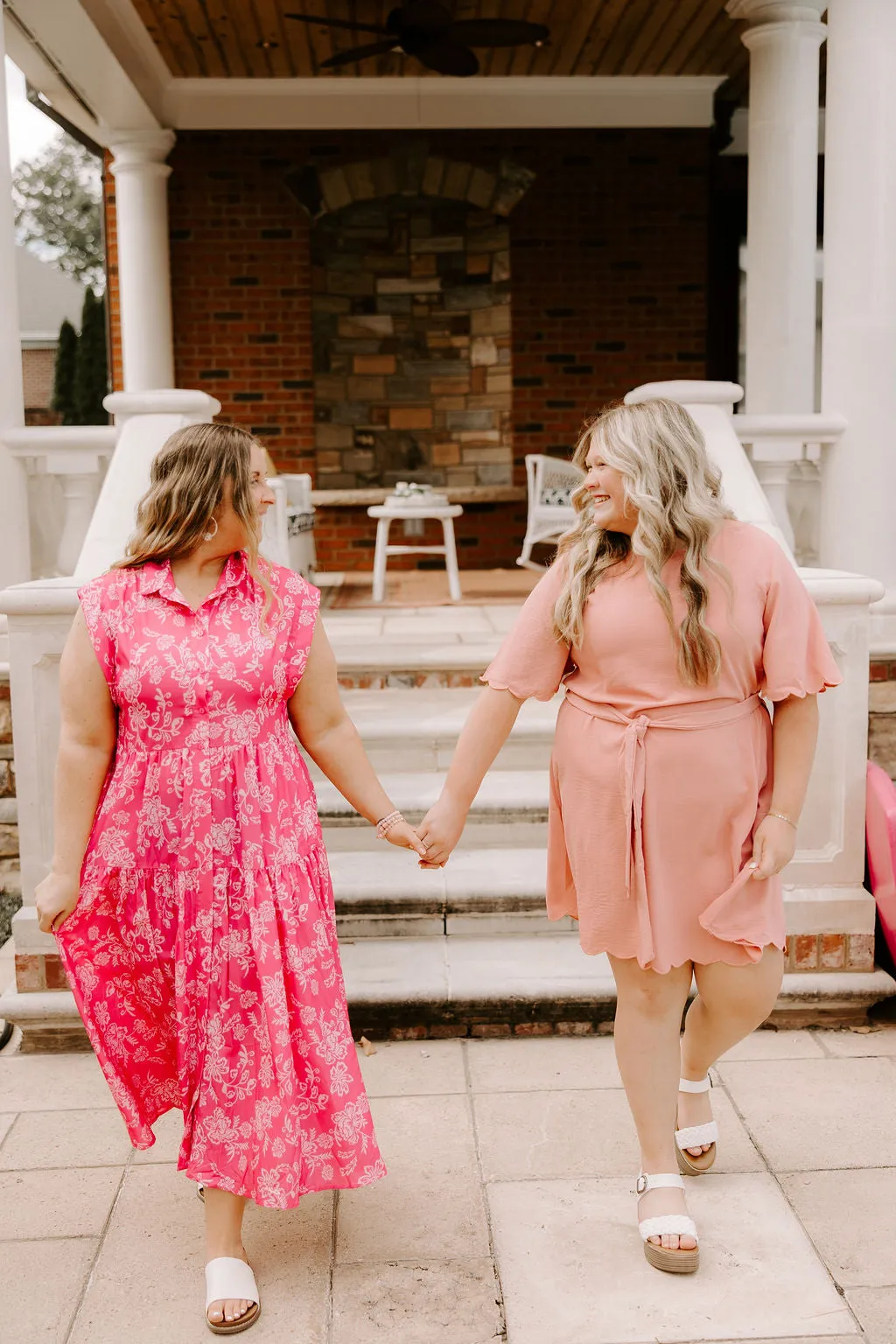 Downtown Charleston Hot Pink Midi Dress
