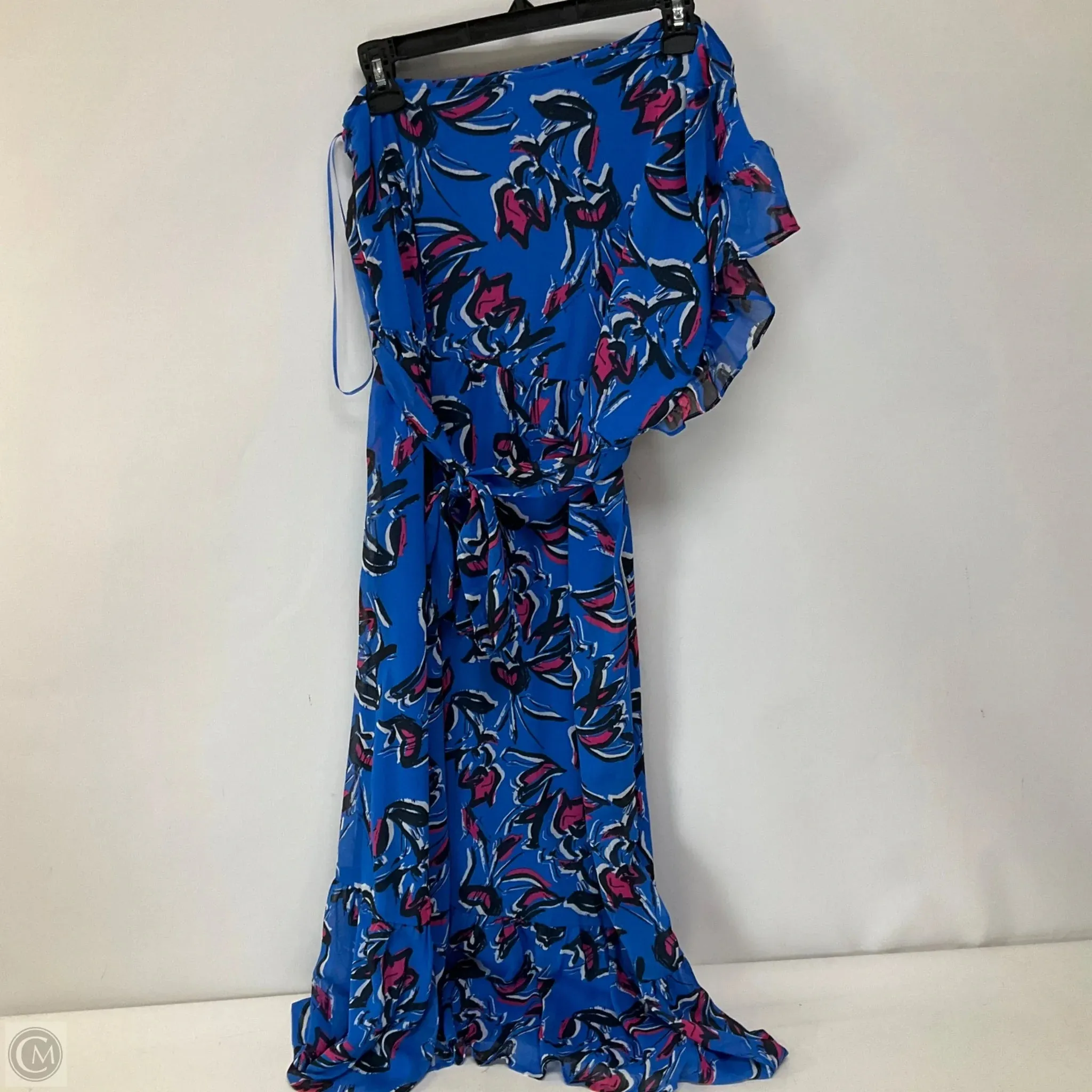Dress Casual Midi By Collective Concepts In Blue & White, Size: L
