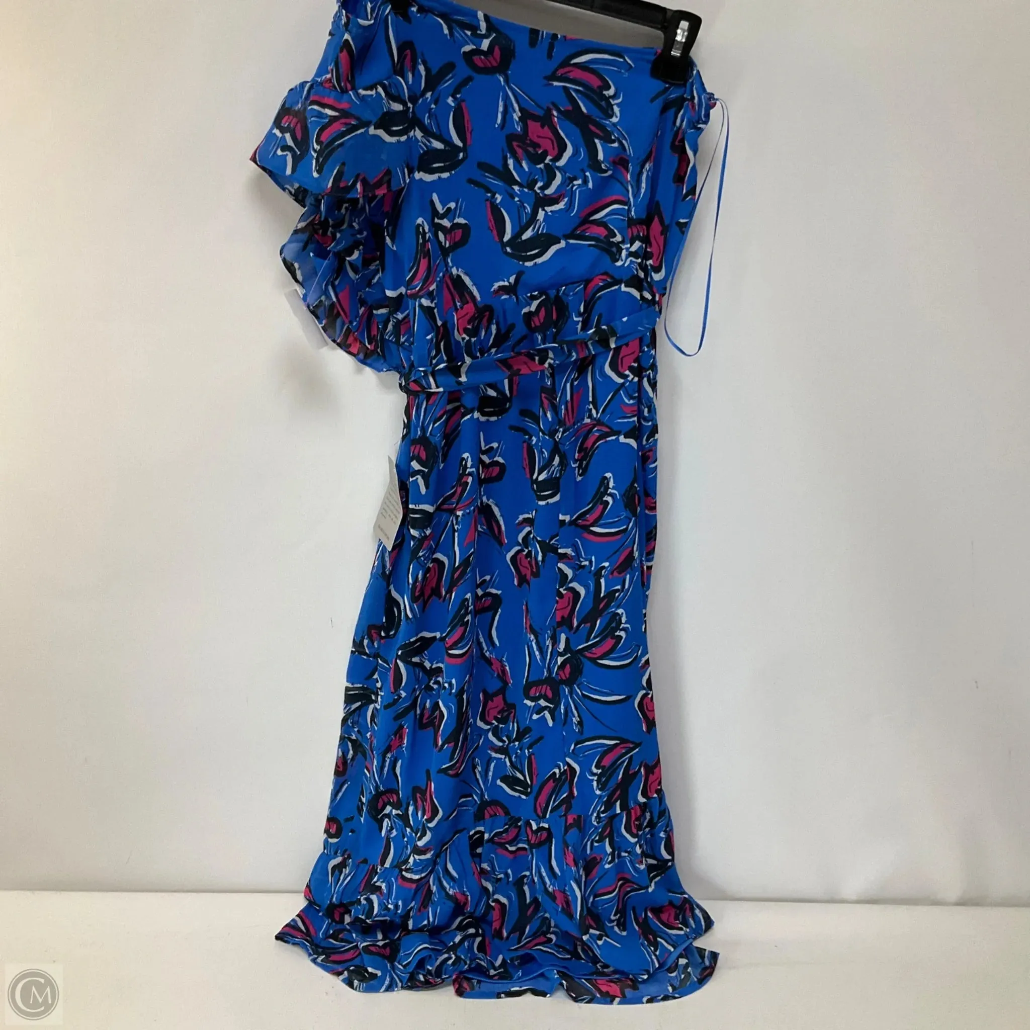 Dress Casual Midi By Collective Concepts In Blue & White, Size: L