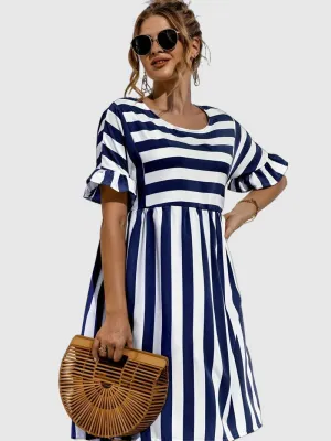Dress Stripe™ | Women's Striped Short Dress | Lightweight Fabric, Casual Fit & Stylish Design