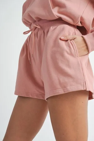 Dusty Mauve French Terry Hooded Romper