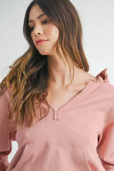 Dusty Mauve French Terry Hooded Romper