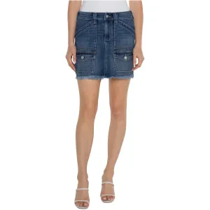 Eco Cargo Skirt with Frayed Hem
