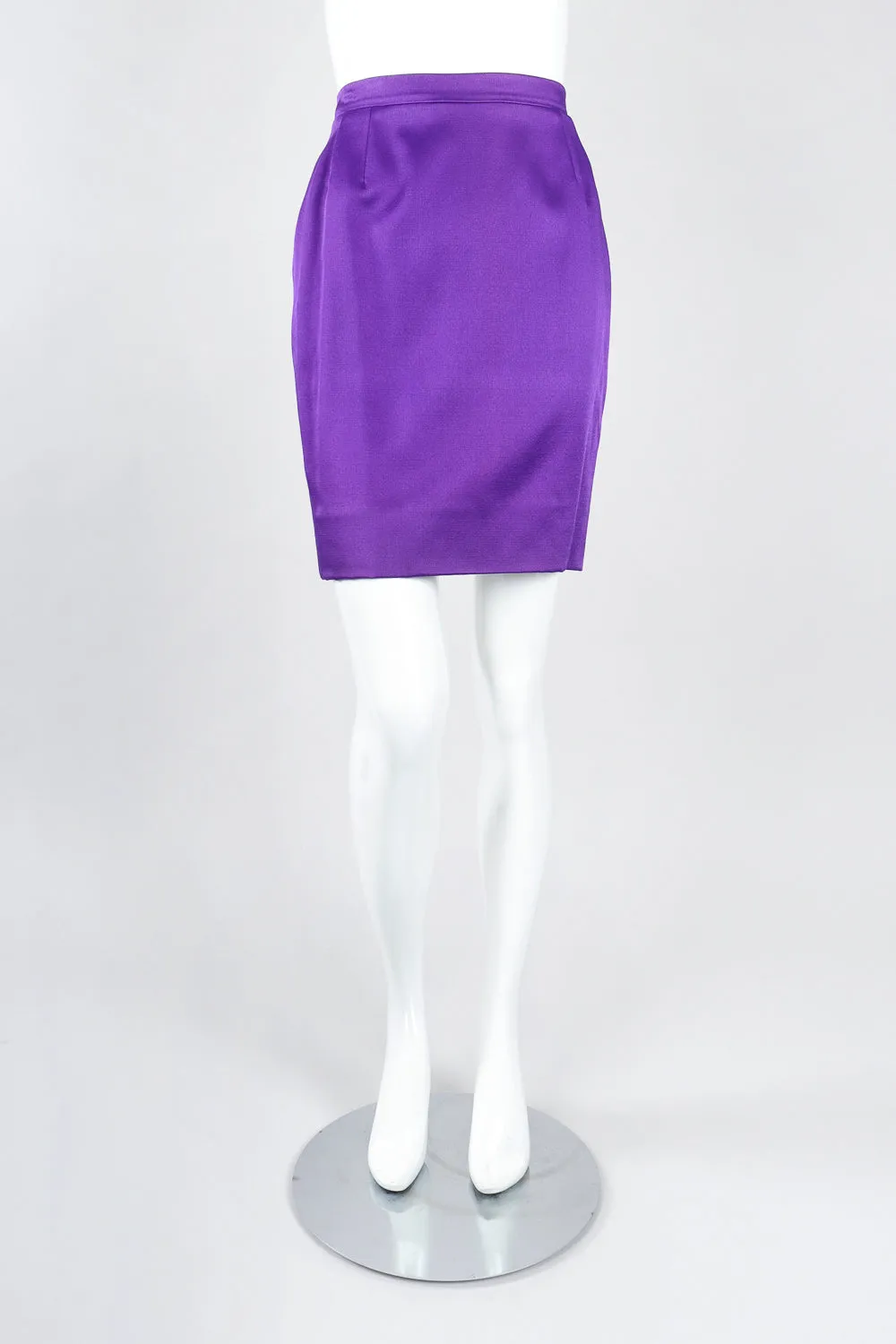 Electric Satin Jacket & Skirt Power Suit
