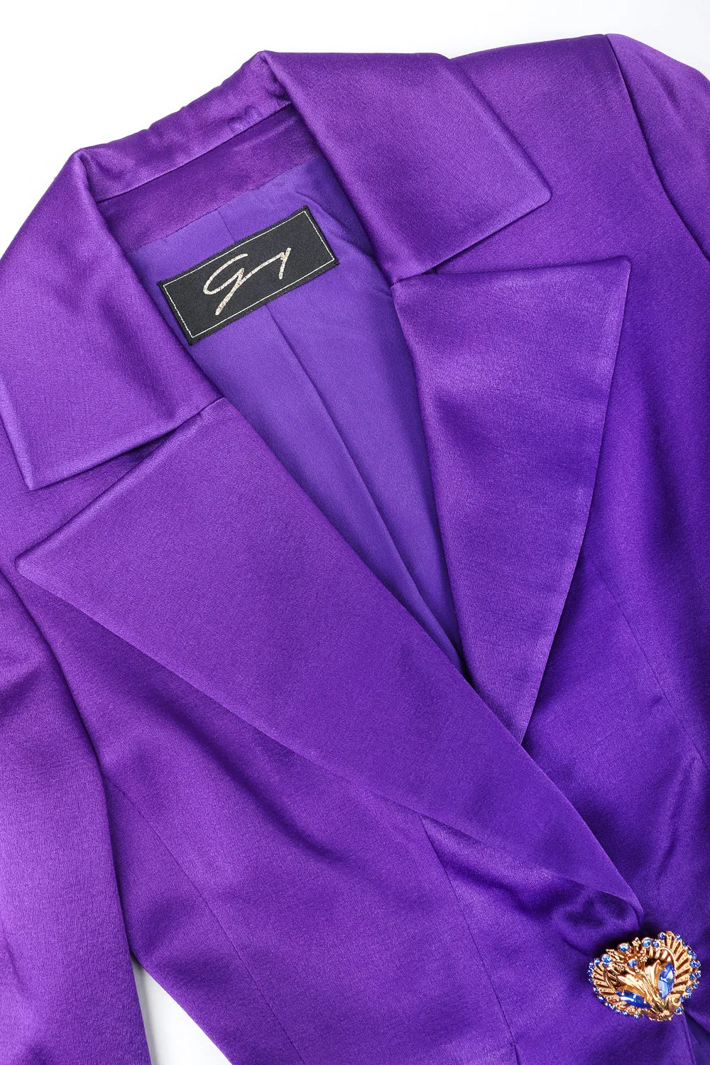 Electric Satin Jacket & Skirt Power Suit