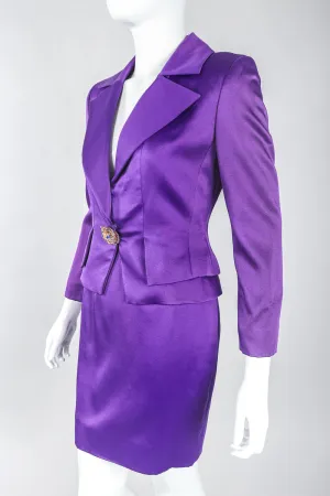 Electric Satin Jacket & Skirt Power Suit