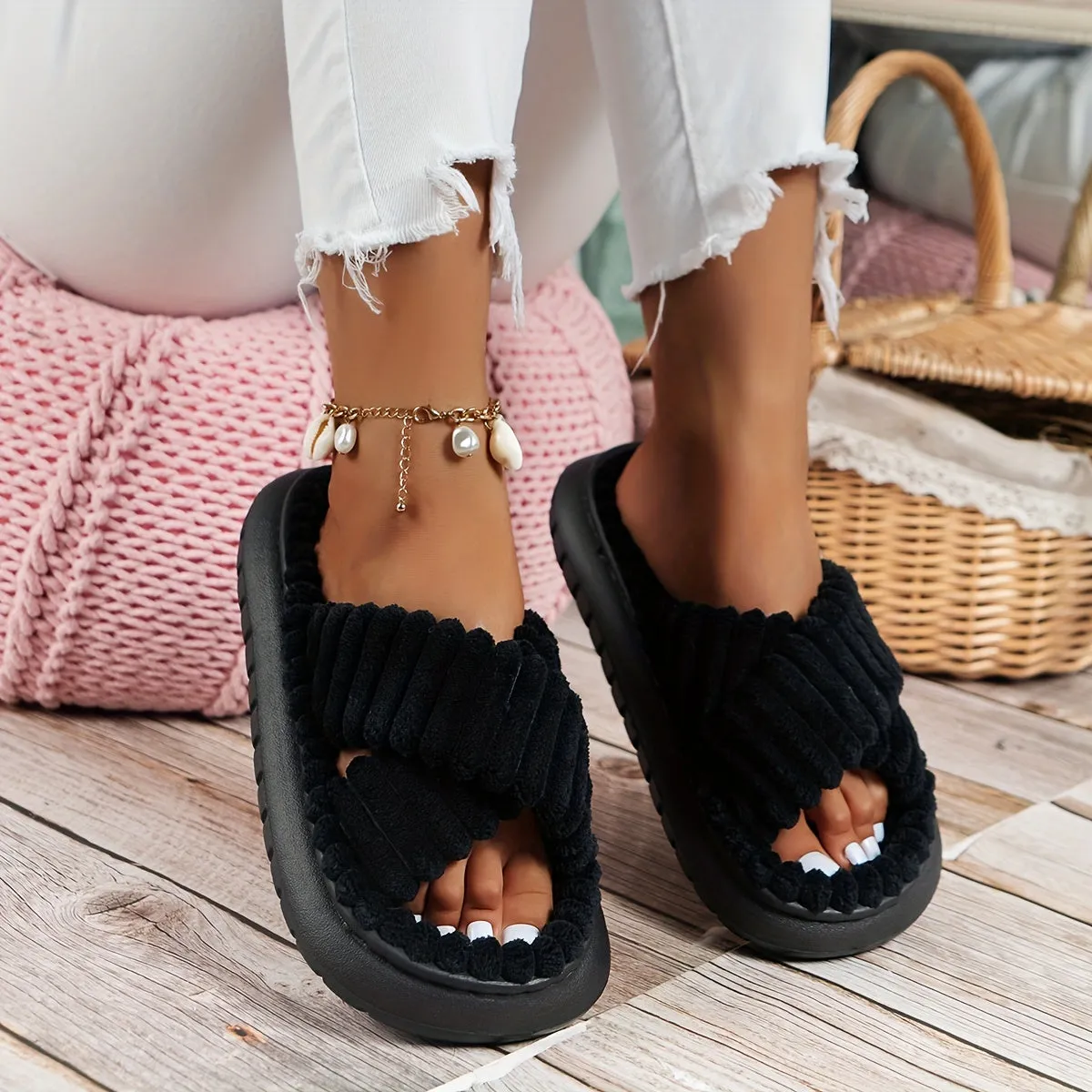 Elena – Plushie Soft Plush Home Slippers for Women