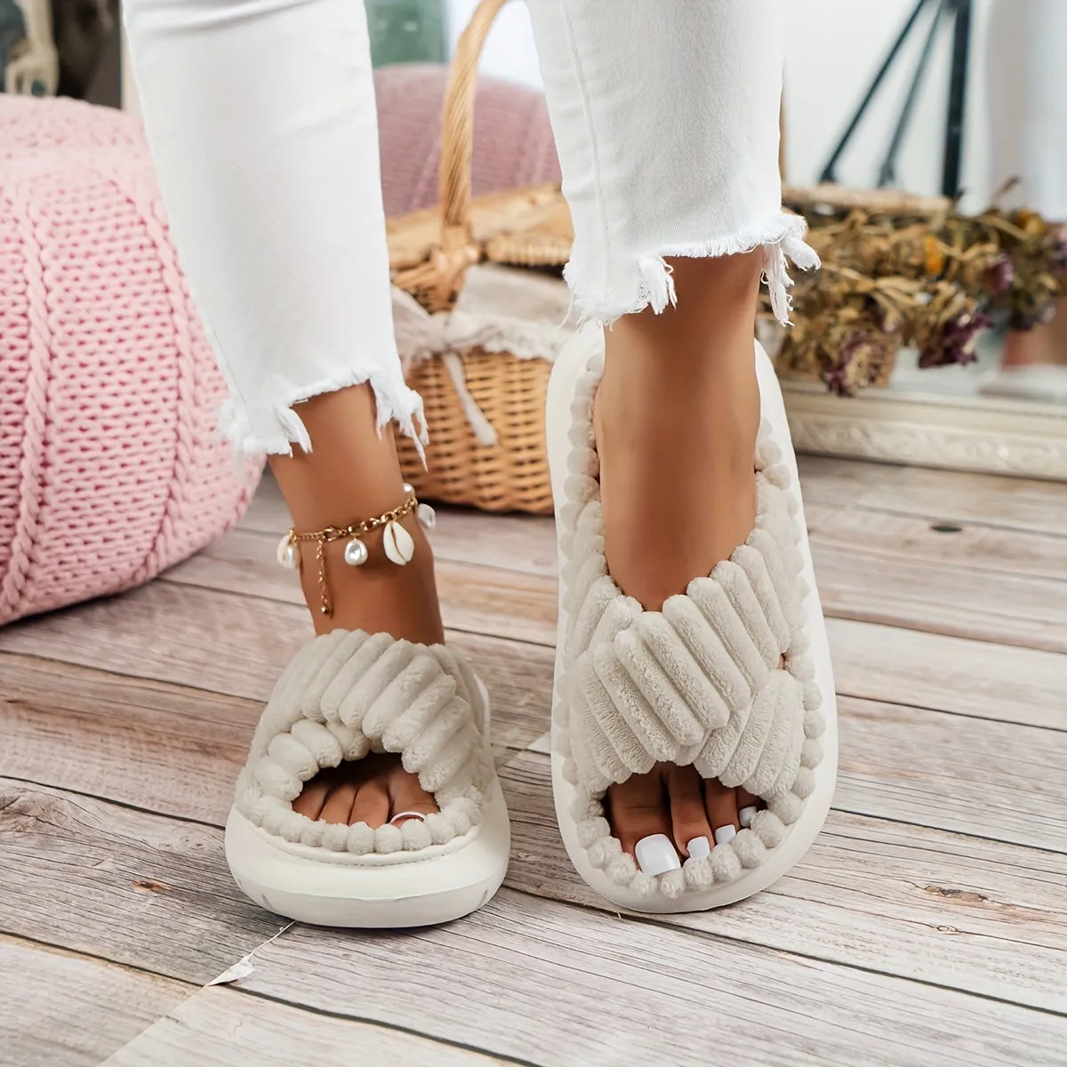 Elena – Plushie Soft Plush Home Slippers for Women