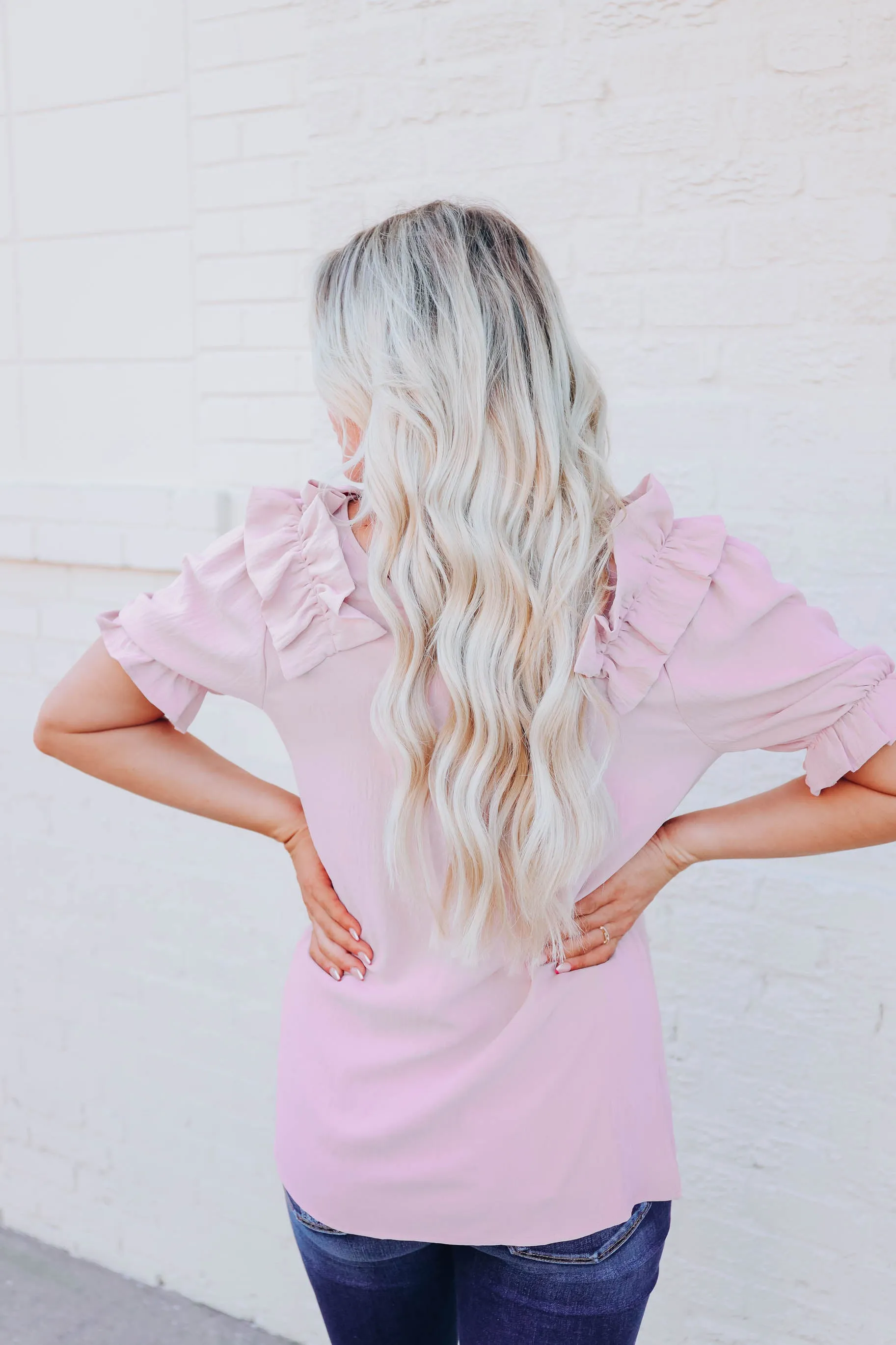 Essie Puff Sleeve Blouse - Light Pink S-3X