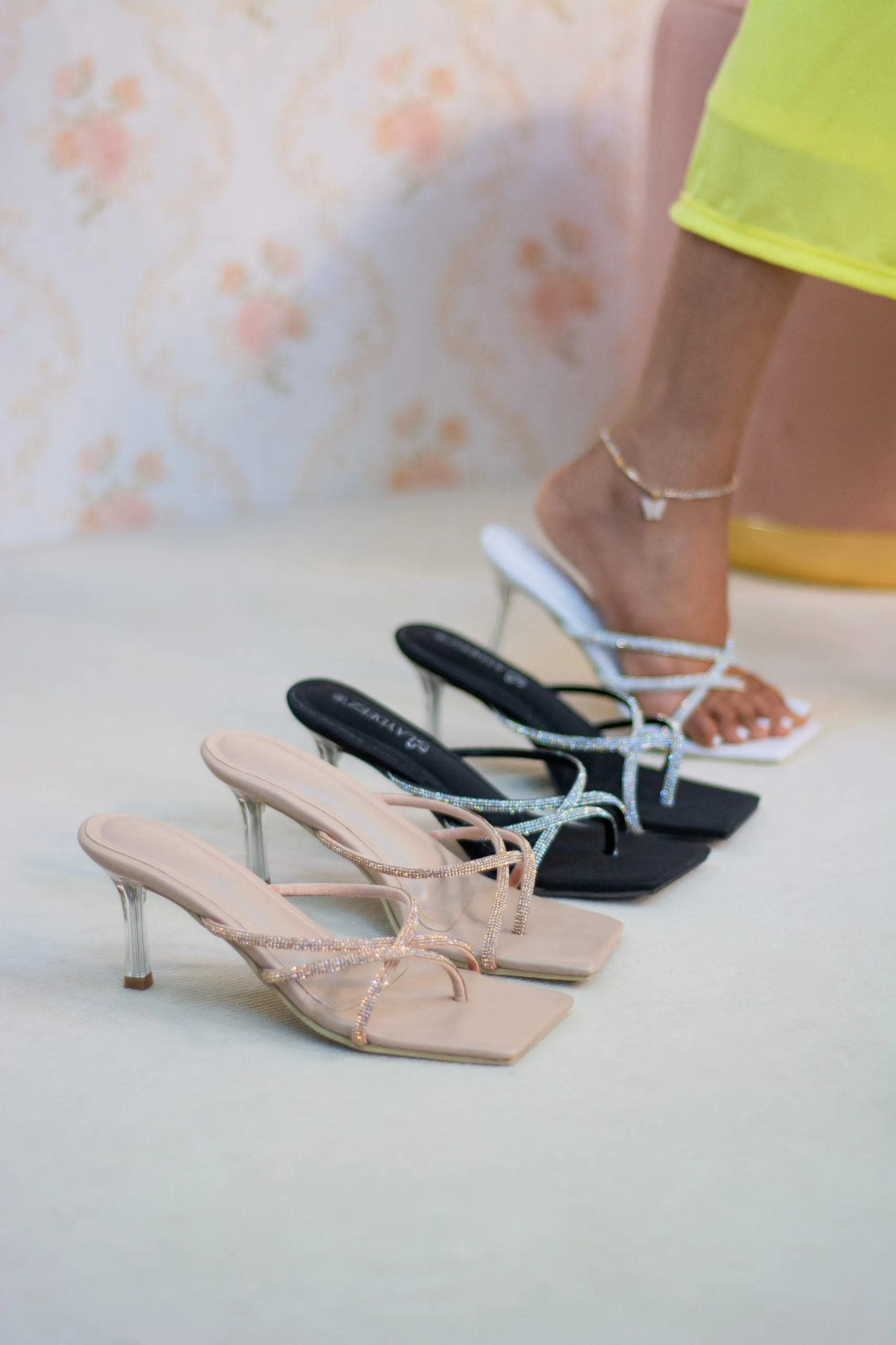 Fallon Pointed Glass Heels